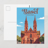 Basler Münster Schweiz Postkarte (Vorne/Hinten)