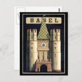 Basler Vintage-Reiseplakat Neu Postkarte (Vorne/Hinten)