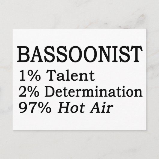 Basonist heiße Luft Postkarte (Vorderseite)