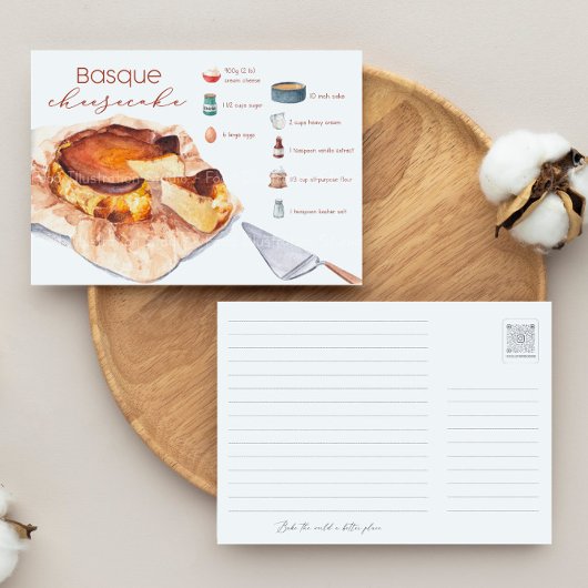 Basque Cheesecake Rezept Postkarte