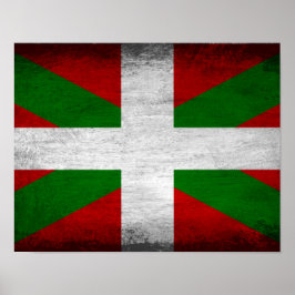 Basque Flag Distressed Poster