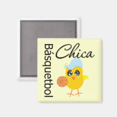 Básquetbol Chica Magnet (Vorderseite/Rückseite)