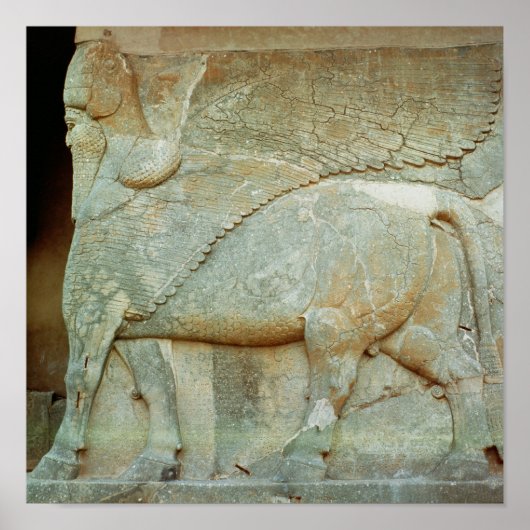 Basrelief eines anthropomorphischen Stiers Poster (Vorne)