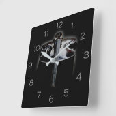 Bass 1 graue Zahlen Wccer Quadratische Wanduhr (Winkel)