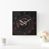 Bass 2 Gray Script Numbers Wccer Quadratische Wanduhr (Zuhause)