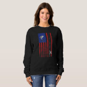 Bass American Flag Flag Pole Vintag Sweatshirt (Vorne ganz)