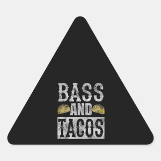 Bass And Tacos Funny Taco Bass Guitar Distressed Dreieckiger Aufkleber
