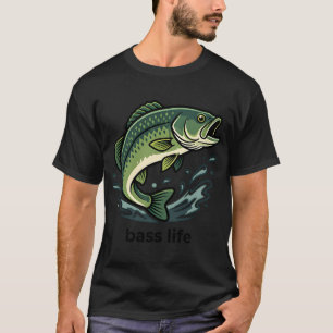 Bass-Angeln Bass Leben Vintage Angler T-Shirt