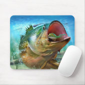 BASS AUF EINEM KÖDER MOUSEPAD FÜR COMPUTER (Mit Mouse)