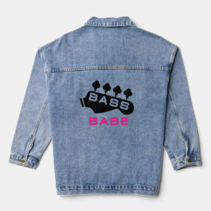 Bass Babe Geschenk für Bassist Jeansjacke