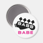 Bass Babe Geschenk für Bassist Magnet (Vorderseite/Rückseite)