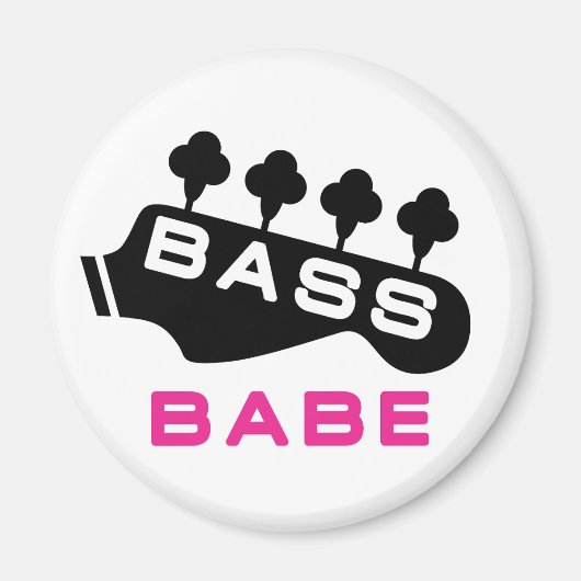 Bass Babe Geschenk für Bassist Magnet (Vorne)