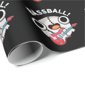 Bass Ball Funny Baseball Bass Pun Dark BG Geschenkpapier (Rolleneckpunkt)