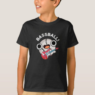Bass Ball Funny Baseball Bass Pun Dark BG T-Shirt