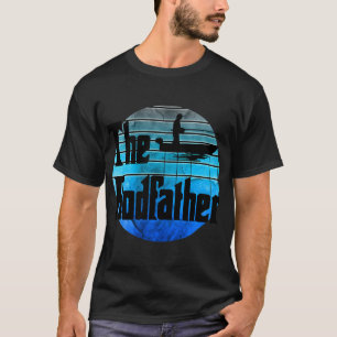 Bass, Barsch Fisch Retro-Sonnenuntergangs-Design T-Shirt