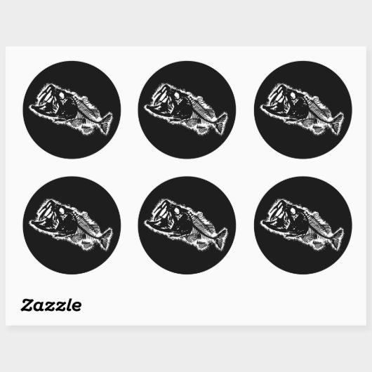 BASS & BONES RUNDER AUFKLEBER (Blatt)