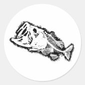 BASS & BONES White Runder Aufkleber (Vorderseite)