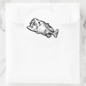 BASS & BONES White Runder Aufkleber (Tasche)