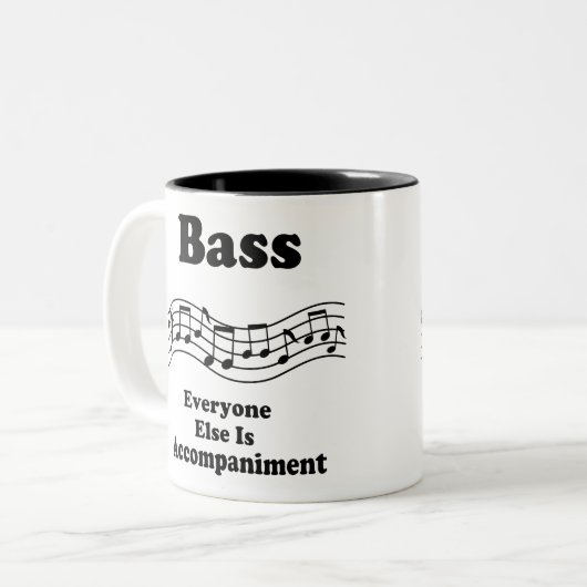 Bass-Chor-Geschenk Zweifarbige Tasse (Vorderseite Links)