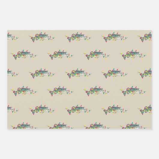 Bass Christmas Wrapping Paper Geschenkpapier Set (Vorderseite)