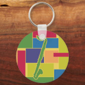 Bass Clarinet Colorblocks Schlüsselanhänger (Vorderseite)