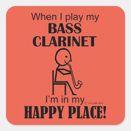 Bass Clarinet Happy Place Aufkleber (Vorderseite)