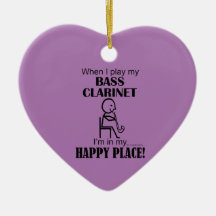Bass Clarinet Happy Place Keramik Ornament