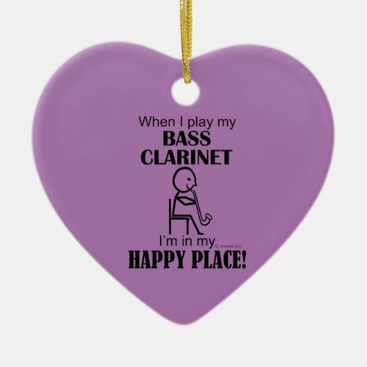 Bass Clarinet Happy Place Keramik Ornament (Vorne)