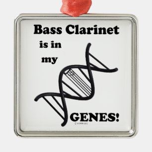 Bass Clarinet in my Genes Silbernes Ornament