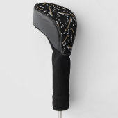 Bass Clarinet Musiknote Muster Golf Headcover (angewinkelt)