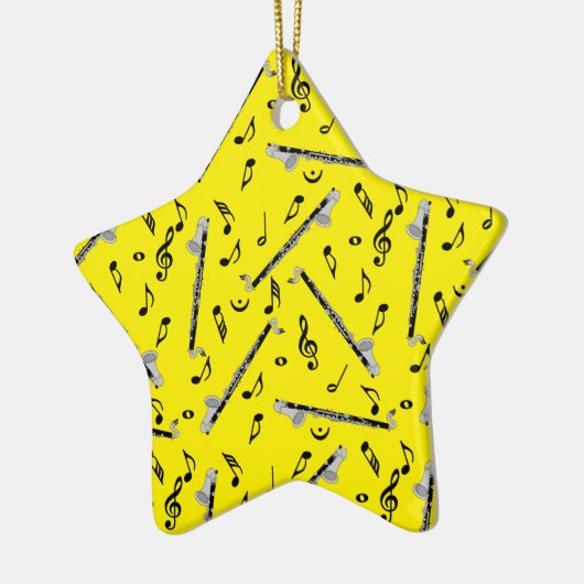 Bass Clarinet Musiknote Muster Keramik Ornament (Links)