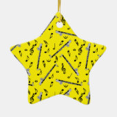 Bass Clarinet Musiknote Muster Keramik Ornament (Hinten)