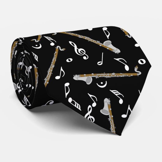 Bass Clarinet Musiknote Muster Krawatte (Gerollt)