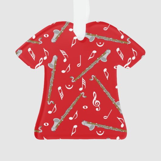 Bass Clarinet Musiknote Muster Ornament (Vorderseite)