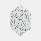 Bass Clarinet Musiknote Muster Ornament Aus Glas (Vorderseite Links)