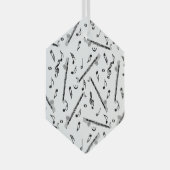 Bass Clarinet Musiknote Muster Ornament Aus Glas (Vorderseite Rechts)