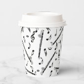 Bass Clarinet Musiknote Muster Pappbecher (Rückseite)