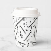 Bass Clarinet Musiknote Muster Pappbecher (Rechts)