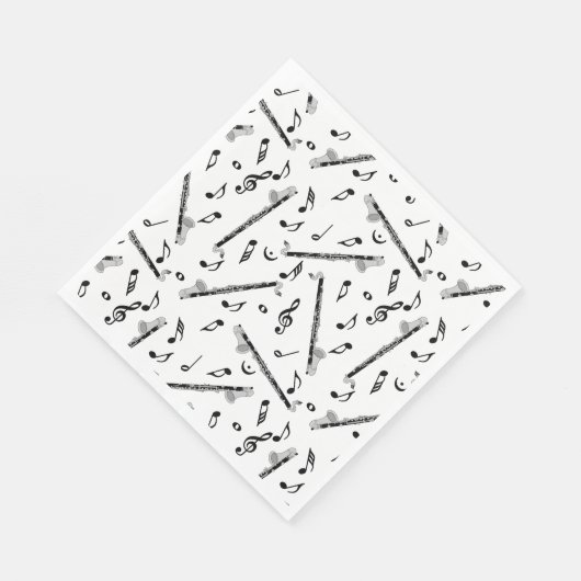 Bass Clarinet Musiknote Muster Serviette (Ecke)