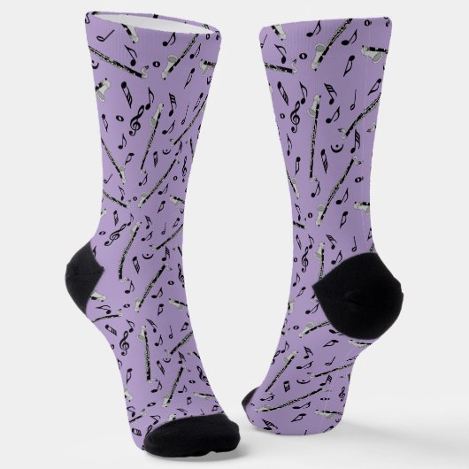 Bass Clarinet Musiknote Muster Socken (Gewinkelt)