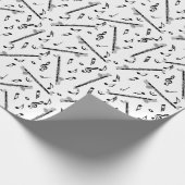 Bass Clarinet Musiknoten Geschenkpapier (Ecke)