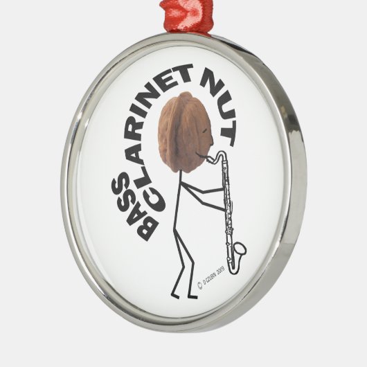 Bass Clarinet Nut Silbernes Ornament (Links)