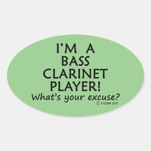 Bass Clarinet Player Entschuldigung Oval Sticker (Vorderseite)