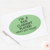 Bass Clarinet Player Entschuldigung Oval Sticker (Umschlag)