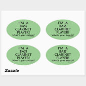 Bass Clarinet Player Entschuldigung Oval Sticker (Blatt)