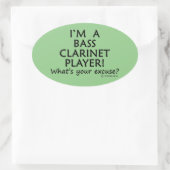 Bass Clarinet Player Entschuldigung Oval Sticker (Tasche)
