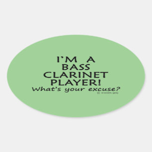 Bass Clarinet Player Entschuldigung Oval Sticker