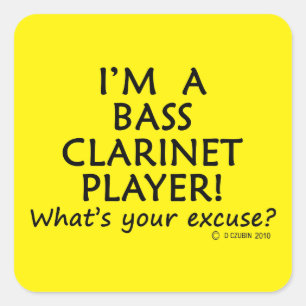 Bass Clarinet Player Quadratischer Aufkleber