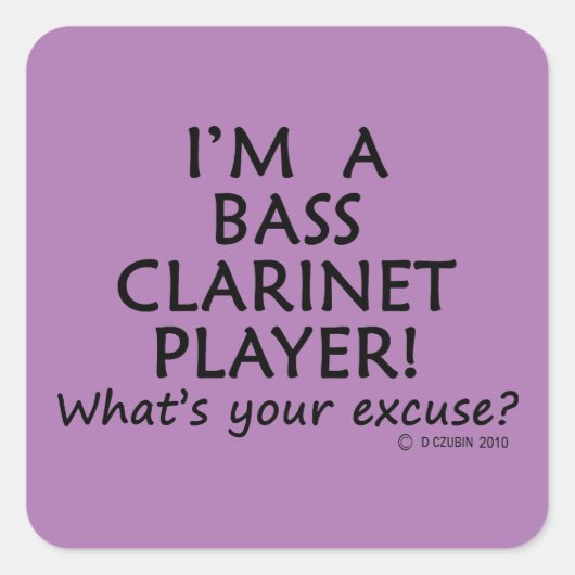 Bass Clarinet Player Quadratischer Aufkleber (Vorderseite)