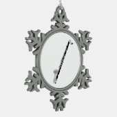 Bass Clarinet Schneeflocken Zinn-Ornament (Links)